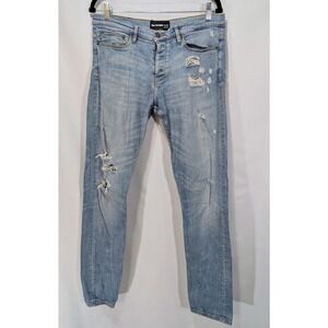 The Kooples Jeans Men's Fitted Distressed Light Wash Denim Size 30